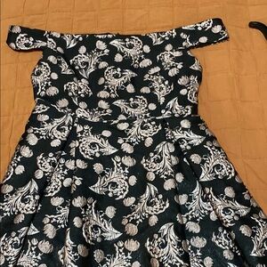 Elegant Black and golden dusty pink Floral Dress